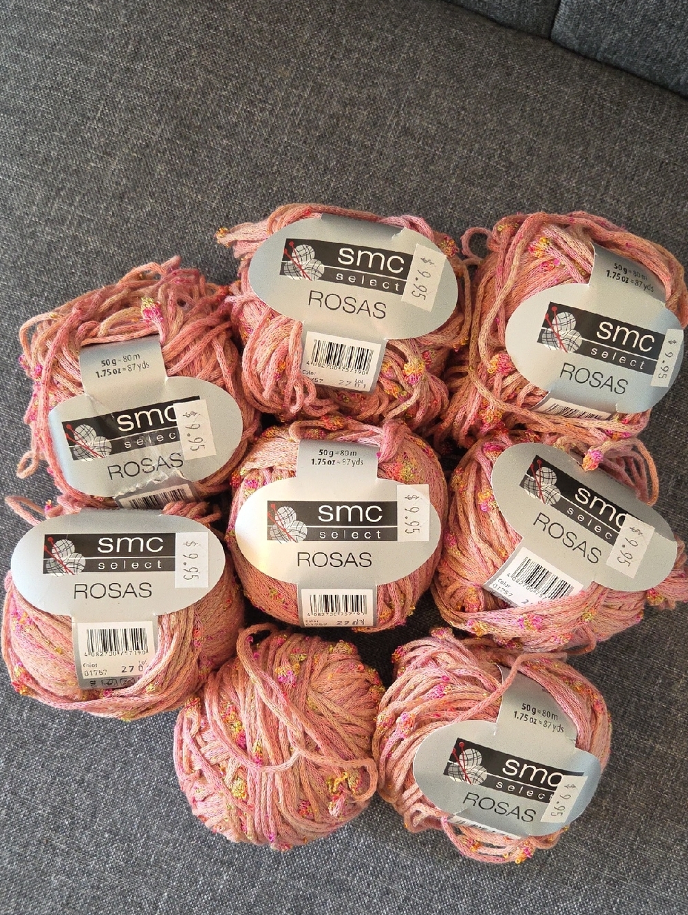 SMC Select Rosas Yarn, 7 Full Skeins.